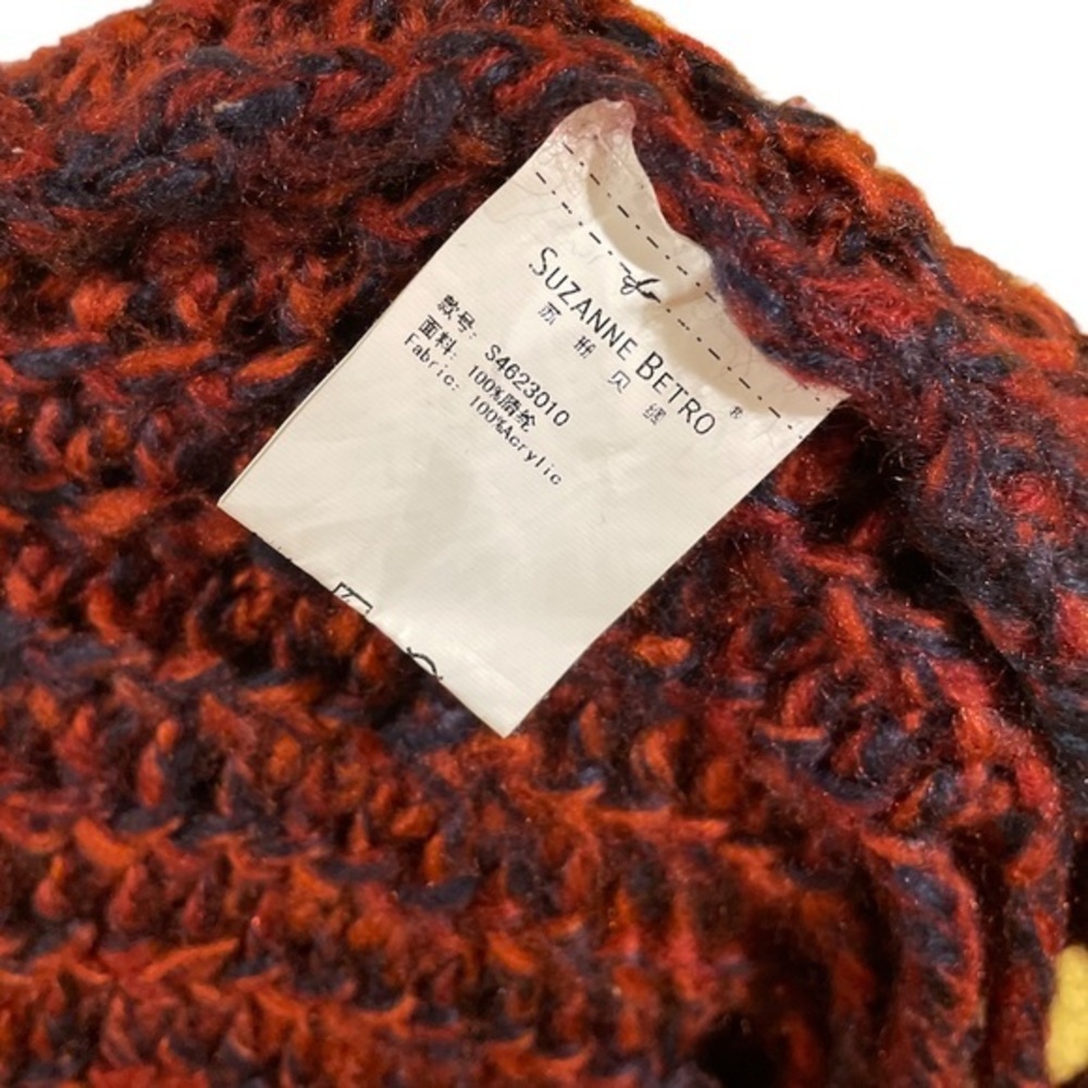 5 for $25 ❄️ Knit‎ Infinity Scarf Orange Black Fringe - Picture 6 of 6
